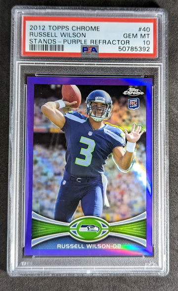 2012 Topps Chrome Russell Wilson Purple Refractor PSA 10