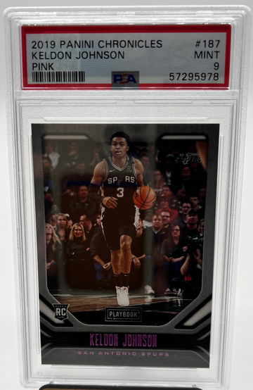 2019-20 Panini Chronicles Playbook Pink #187 Keldon Johnson RC Rookie PSA 9 🔥