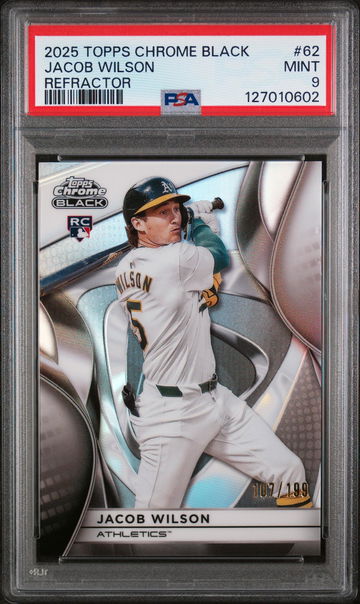2025 Topps Chrome Black Refractor Jacob Wilson #62 /199 PSA 9