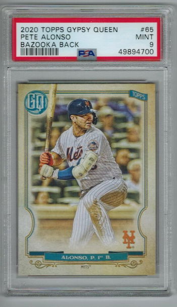 2020 Topps Gypsy Queen #65 Pete Alonso New York Mets PSA 9 MINT BAZOOKA back SP version 