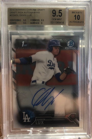 2016 Bowman Chrome Draft AutoGavin Lux BGS 9.5
