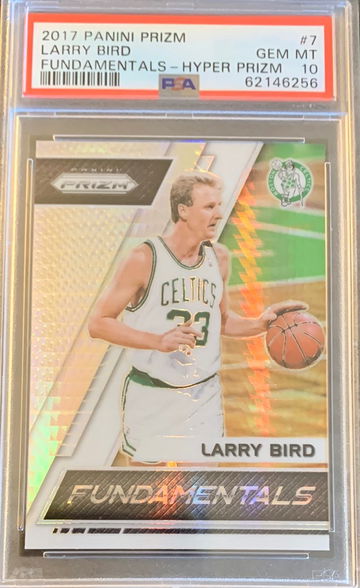 2017 Panini Prizm Larry Bird #7 Fundamentals Hyper Prizm - PSA 10 Gem MT - Pop 8