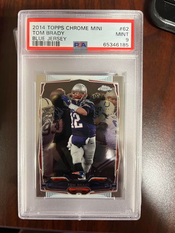 2014 topps chrome Mini Tom Brady Blue Jersey PSA 9