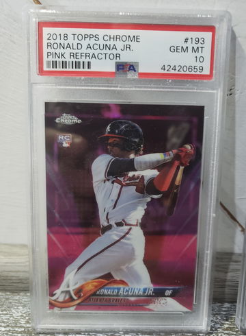 2018 Topps Chrome Acuna Pink Refractor PSA 10