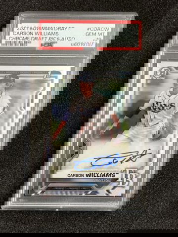 2021 Bowman Chrome 1st Carson Williams #CDACW 1st Prospect Chrome Auto PSA 10