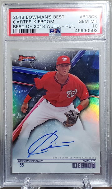 Carter Kieboom 2018 Bowmans Best Refractor Auto PSA 10