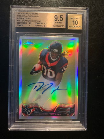 Deandre Hopkins 2013 Topps Chrome Silver Refractor Auto #/150 BGS 9.5 w/ 10 Auto  