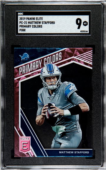 2019 Panini Elite Primary Colors Matthew Stafford Primary Colors Pink Matthew Stafford