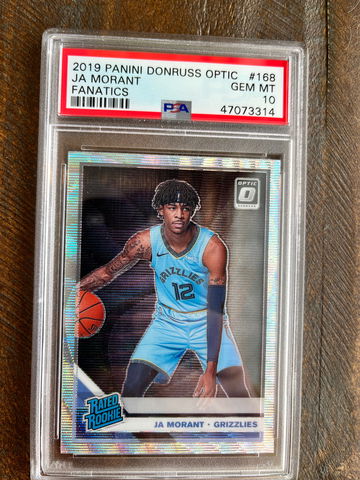 JA MORANT 2019 OPTIC FANATICS PRIZM WAVE RC #168 PSA 10 GEM MINT! GRIZZLIES