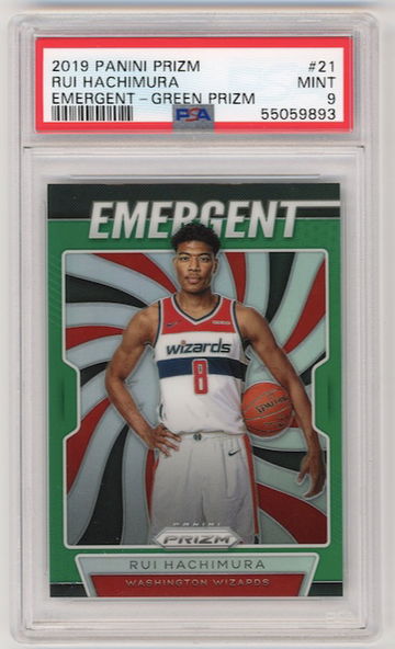 Rui Hachimura 2019 Prizm Emergent Green PSA 9 Rookie