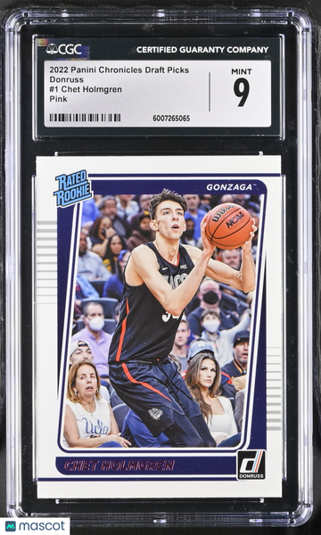 2022 Panini Chronicles Draft Picks Chet Holmgren #1 Pink Donruss CGC 9