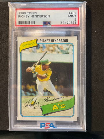 1980 Topps Rickey Henderson #482 RC Rookie Mint PSA 9 