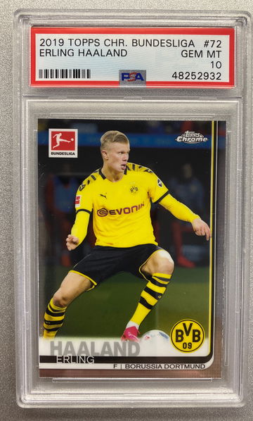 ERLING HAALAND 2019 TOPPS CHROME ROOKIE PSA 10 GEM MINT 