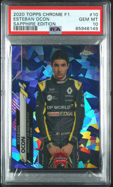 2020 Topps Chrome F1 Esteban Ocon #10 Sapphire PSA 10