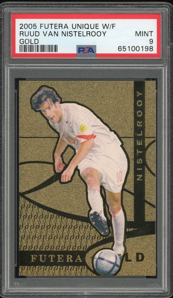 2005 Futera Unique Gold /820 Ruud Van Nistelrooy PSA 9