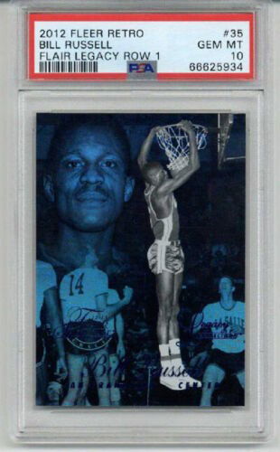 2012 FLEER RETRO FLAIR LEGACY ROW 1 #35 BILL RUSSELL LE 007/150 PSA 10 LOW POP