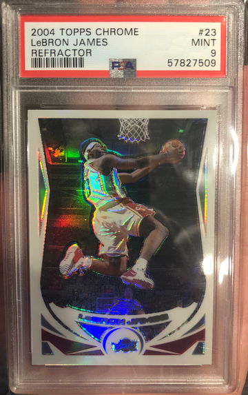 Lebron James 2004 Topps chrome Second Year Refractor PSA 9