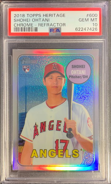 Shohei Ohtani :: 2018 Topps Heritage Chrome Refractor RC /569 :: PSA 10