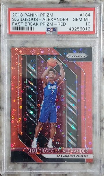 Shai Gilgeous-Alexander 2018 Prizm Fast Break Red/125 RC PSA 10