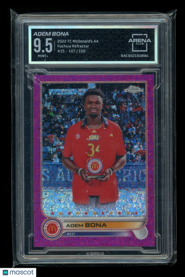 2022 Topps Chrome McDonald's All American Fuchsia Refractor Adem Bona #15 /150 Arena Club 9.5