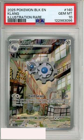 2025 POKEMON BLK EN-BLACK BOLT KLANG #140 ILLUSTRATION RARE PSA 10 GEM MT