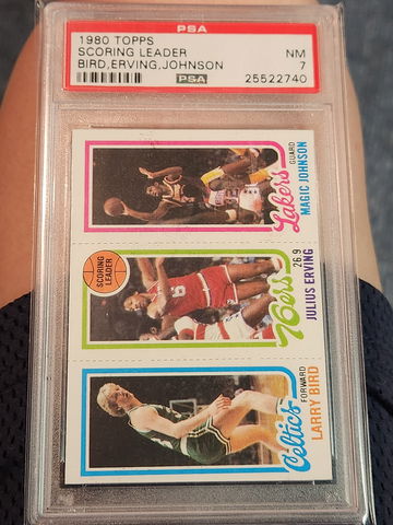 1980 topps Larry Bird magic Johnson Julius Erving psa 7