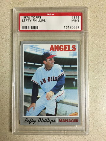 1970 Topps #376 Lefty Phillips PSA 9 MINT ANGELS 