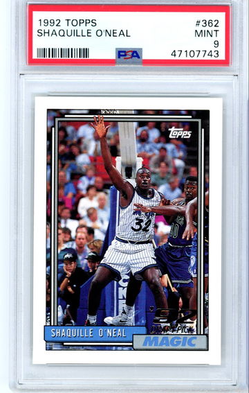 Shaquille O'Neal 1992 Topps #362 Rookie Card RC PSA 9 Mint