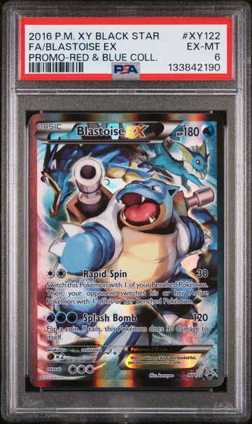 2014 Pokemon Blastoise Ex Promo Red and Blue Collection Blastoise Ex #XY122 PSA 6