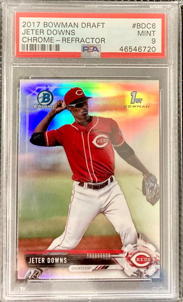 Jeter Downs 2017 Bowman Draft Chrome Refractor Rookie RC #BDC6 PSA 9 MINT Cincinnati Reds