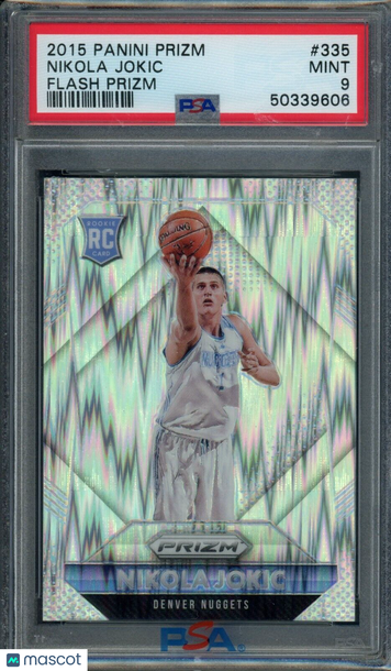 2015-16 Panini Prizm Nikola Jokic Flash Prizm PSA 9 #335 Rookie RC