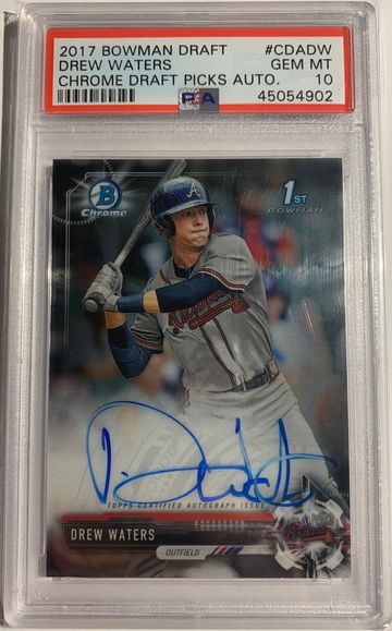 2017 Bowman Chrome Draft Drew Waters autograph PSA 10