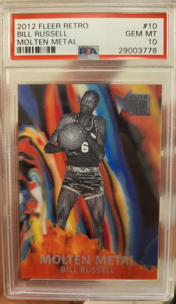 Psa  fleer retro molten metal bill russell