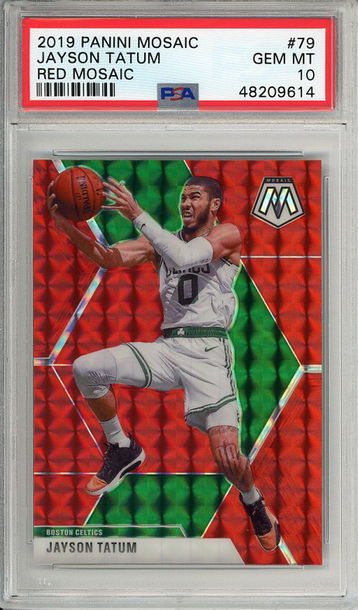 Jayson Tatum 2019-20 Panini Mosaic #79 Red PSA 10 Gem Mint! 9614