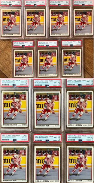INVESTOR LOT 13 X 1991 O-PEE-CHEE PREMIER NICKLAS LIDSTROM #117 ROOKIE CARD 7 PSA9 + 6 PSA8 *SHIPS FROM CANADA*