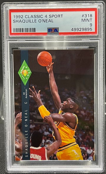 1992 Classic 4 Sport Shaquille O'Neal #318 PSA 9
