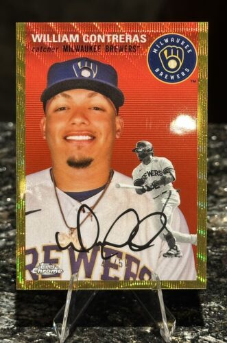 2023 Topps Chrome Platinum WILLIAM CONTRERAS GOLD Wave SP #/50 Brewers