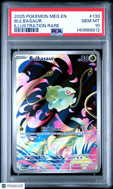 2025 Pokemon Meg EN-Mega Evolution Bulbasaur Illustration Rare PSA 10 #133