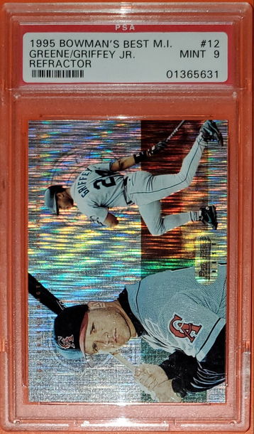 1995 KEN GRIFFEY JR Bowman's Best REFRACTOR #12 - MINT PSA 9