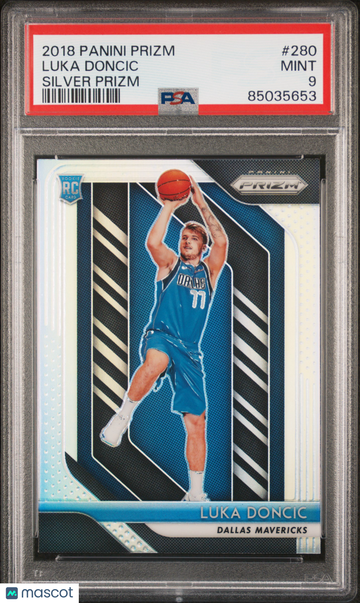 PSA 9 2018 Panini Prizm Luka Doncic Silver Prizm Rookie #280