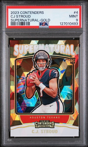 2023 Panini Contenders Supernatural Gold CJ Stroud #4 PSA 9