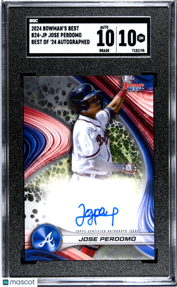 2024 Bowman's Best Jose Perdomo #B24-JP Of '24 Autograph SGC 10 Auto 10