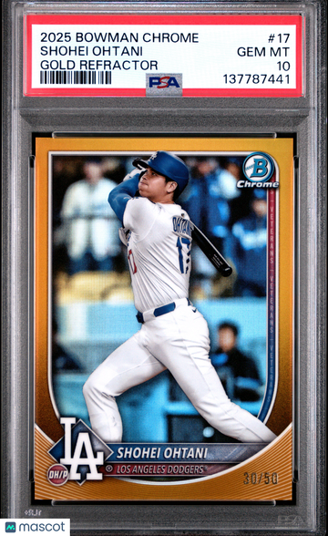 2025 Bowman Chrome Shohei Ohtani #17 Gold Refractor /50 PSA 10