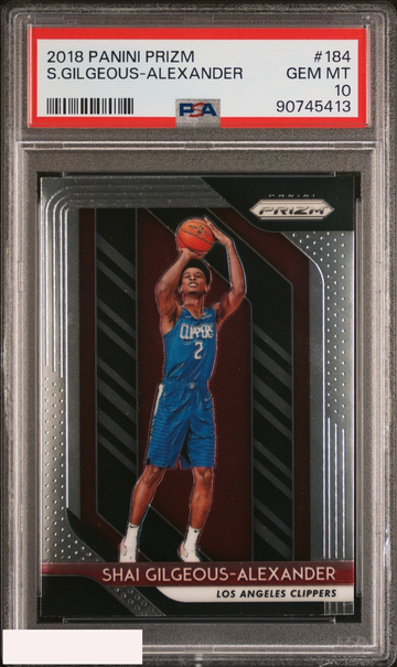2018 PANINI PRIZM SHAI GILGEOUS-ALEXANDER #184 ROOKIE RC CLIPPERS PSA 10 GEM MT