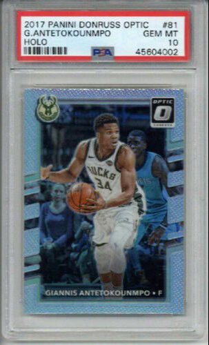2017 PANINI DONRUSS OPTIC HOLO #81 GIANNIS ANTETOKOUNMPO MILWAUKEE BUCKS PSA 10