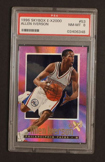 1996 Skybox E-X2000 Allen Iverson #53 PSA 8