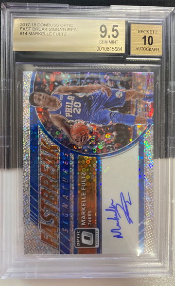 2017-2018 donruss optic fast break signatures Markelle Fultz BGS 9.5 auto 10