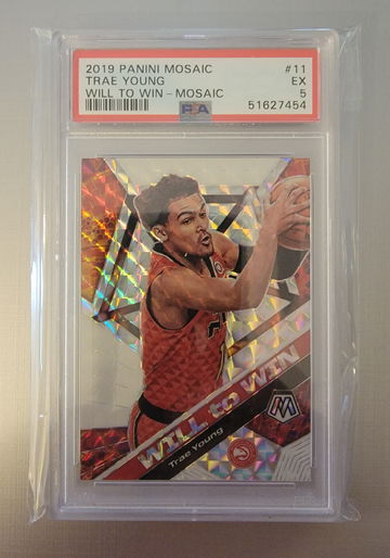 2019 Mosaic Silver Mosaic Will to Win Trae Young PSA 5