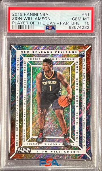 2019 Panini Player of the Day Zion Williamson Rapture Rookie /99 PSA 10 POP 9 