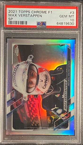 2021 Topps Chrome F1 Max Verstappen SP IV Image Variation PSA 10